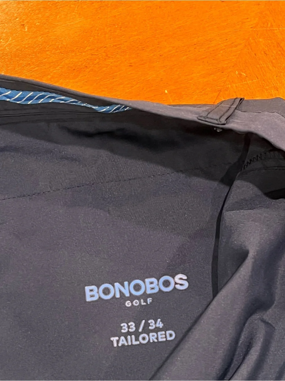 NEW $129 Bonobos Tailored Fit Golf Pants Navy 33x34 Lightweight Flat Front Taper